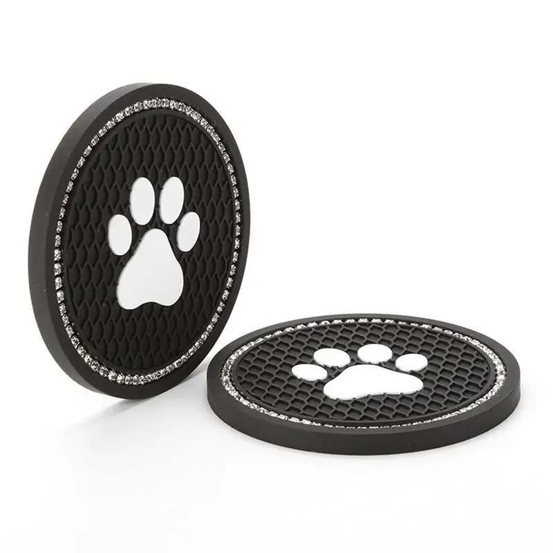 

Car Coaster Water Cup Bottle Holder Anti-slip Pad Mat Silica Gel For Interior Decoration Car Styling Cartoon Dog Paw