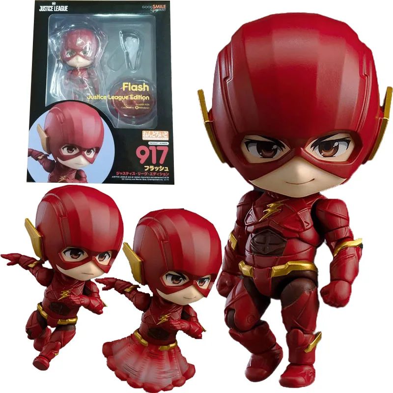 

In Stock Original GOOD SMILE GSC 917 NENDOROID The Flash Justice League Edition Anime Figure Model Collecile Action Toys Gifts