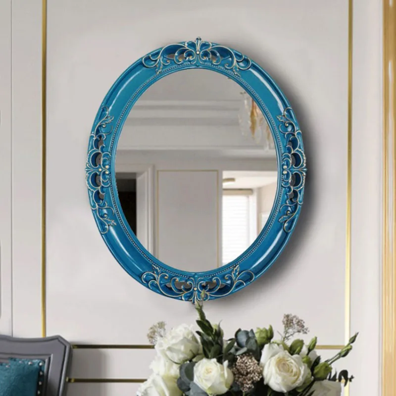 

Round Bath Mirrors Bedroom Makeup Dressing Table Aesthetic Vintage Mirror Big Toilet Decorative Specchio House Decor WSW35XP