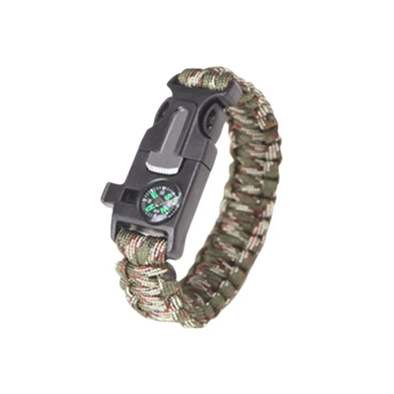 

Multi-function Military Emergency Survival Paracord 4mm Bracelet Outdoor Scraper Whistle Buckle Paracord Tools 550 Paracord