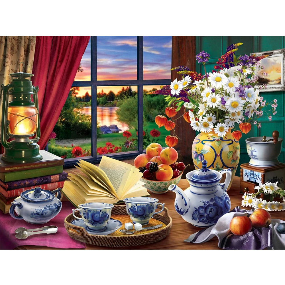 

YI BRIGHT 5D Diamond Painting Flower Cross Stitch Kits Diamond Embroidery Fruit Beaded Needlework Mosaic Cup Wall Art