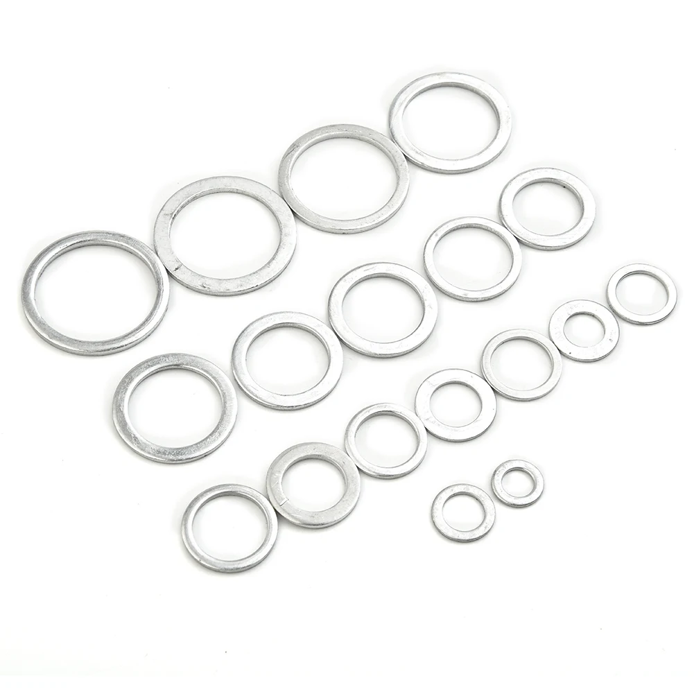 

450pcs/set Gaskets Assortment Washer Sealing Tools Flat Plain Silver Wear Resistant Machine Kit Accessory Equipment