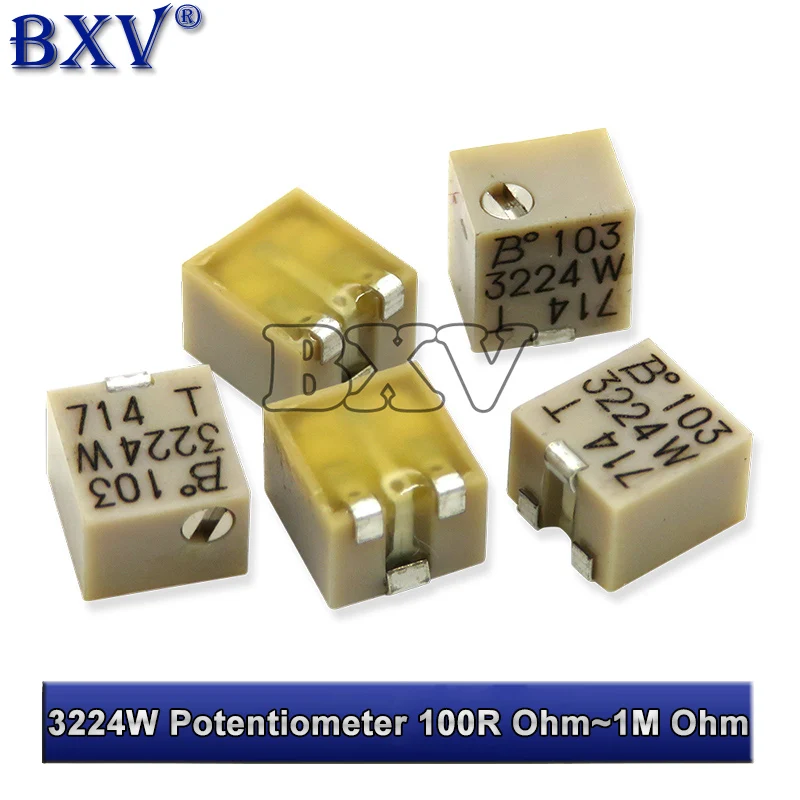 2 шт. SMD 3224 Вт прецизионный триммер-потенциометр с регулируемым сопротивлением 100R
