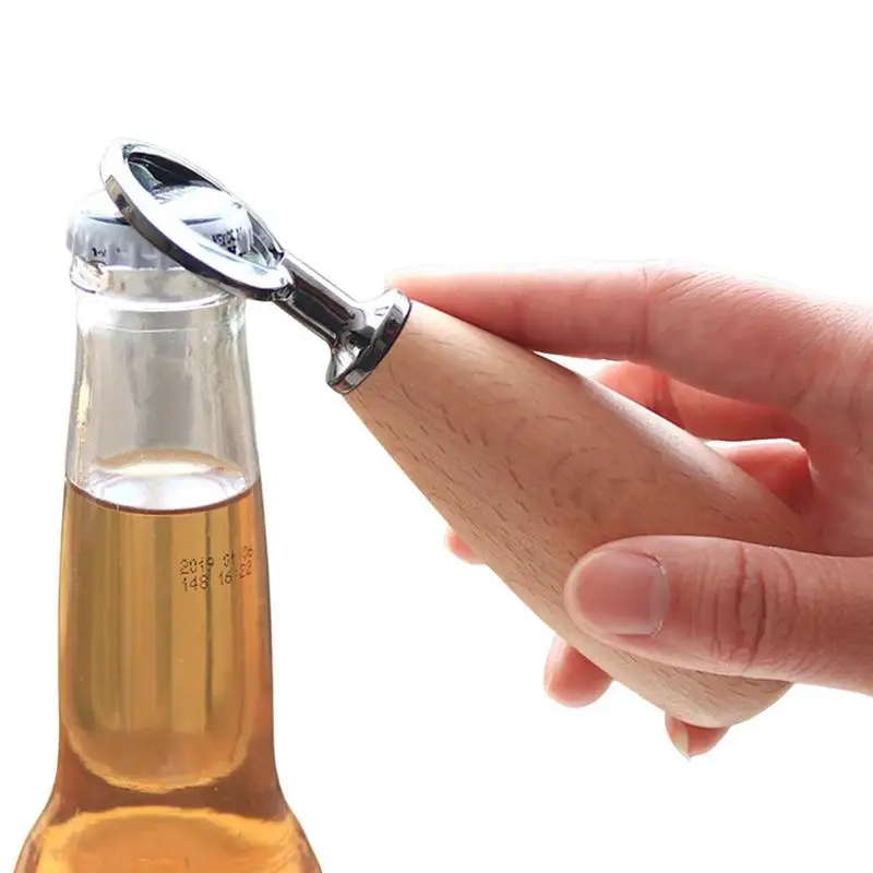 

Wooden ​​Bottle Opener Home Beer Opener Wooden Cover Wood Bottle Opener Heavy Duty Easy To Use Corkscrew Bottle Opening Tool