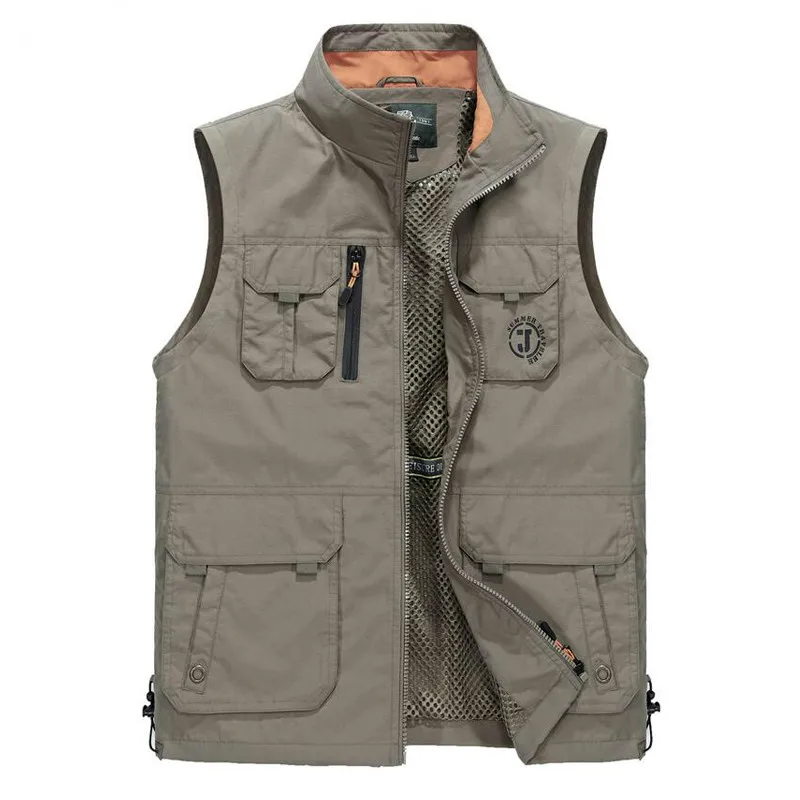 

Shooting Vest Men Waterproof Waistcoat Sleeveless Tactical Jacket Pockets Fishing Working Vests Mesh Tank Top Oversized Vest