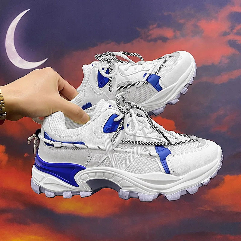 

Men Casual Sneakers Breathable Mesh Platform Sport Running Shoes Walking Jogging Trainers Footwear Men Chunky Sneakers