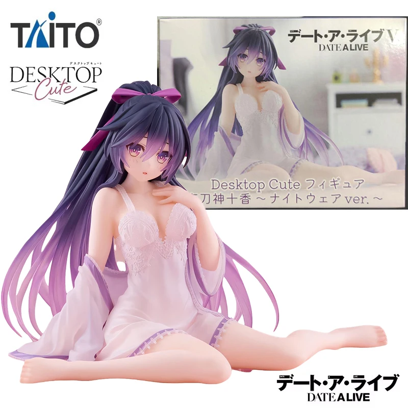 В наличии TAiTO Desktop Cute DATE ALIVE IV Yatogami Tohka Pajamas Ver. ПВХ 13 см аниме фигурки модель