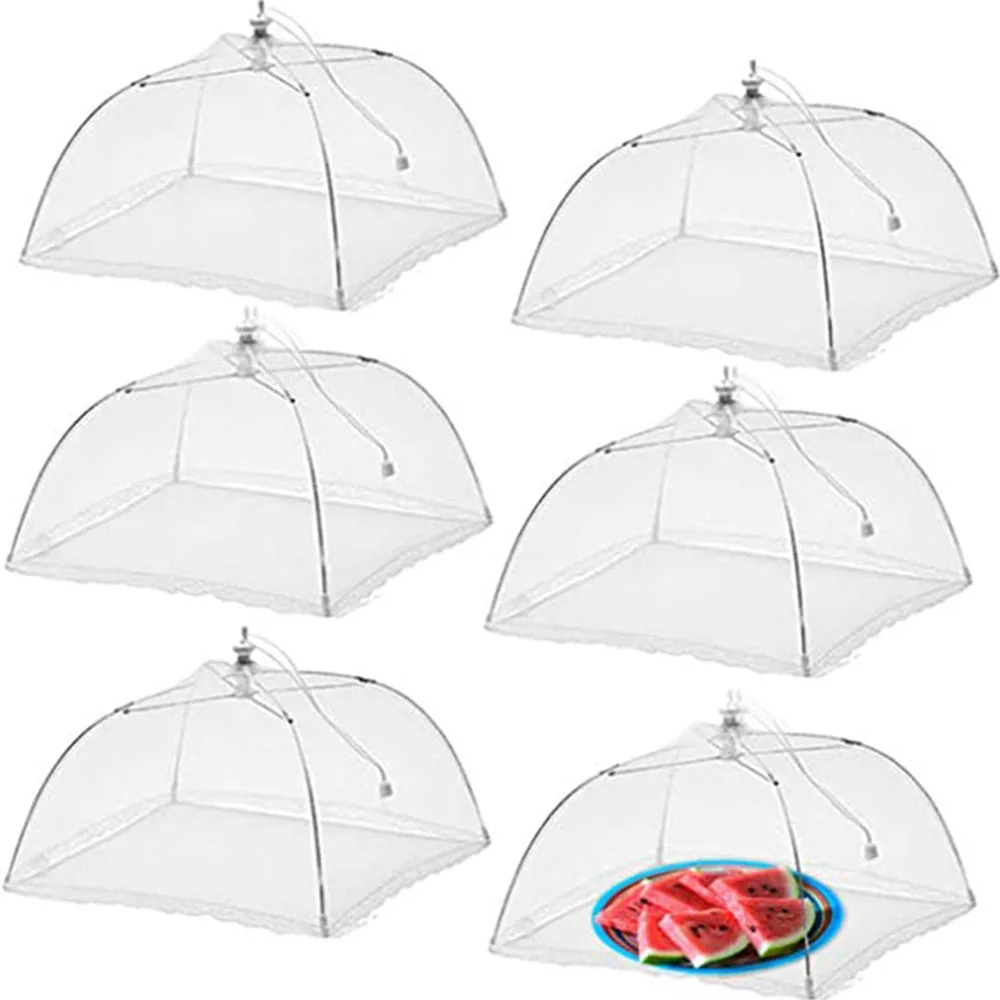 

Foldable Food Mesh Cover Fly Anti Mosquito Food Cover Umbrella Meal Vegetable Fruit Breathable Cover Kitchen Accessories