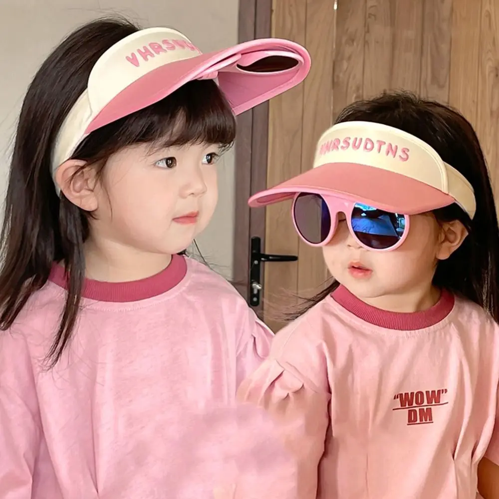 

Unique Headband Gorras Matching Outdoor Visor Caps with Glasses Children Sun Hats Korean Style Cap Shading Hat Empty Top Hat