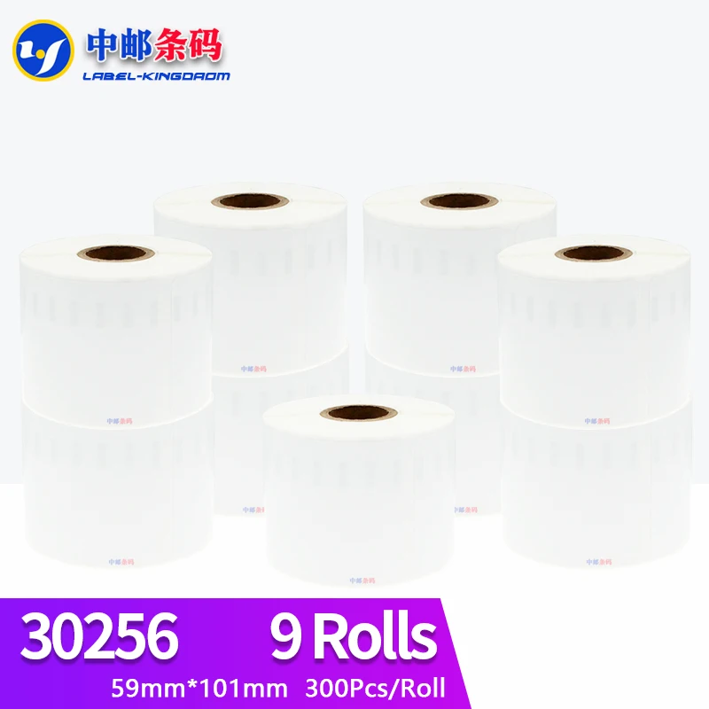 

9 Rolls Dymo Compatible 30256 White Label 59mm*101mm 300Pcs/Roll Compatible for LabelWriter 450Turbo Printer Seiko SLP 440 450