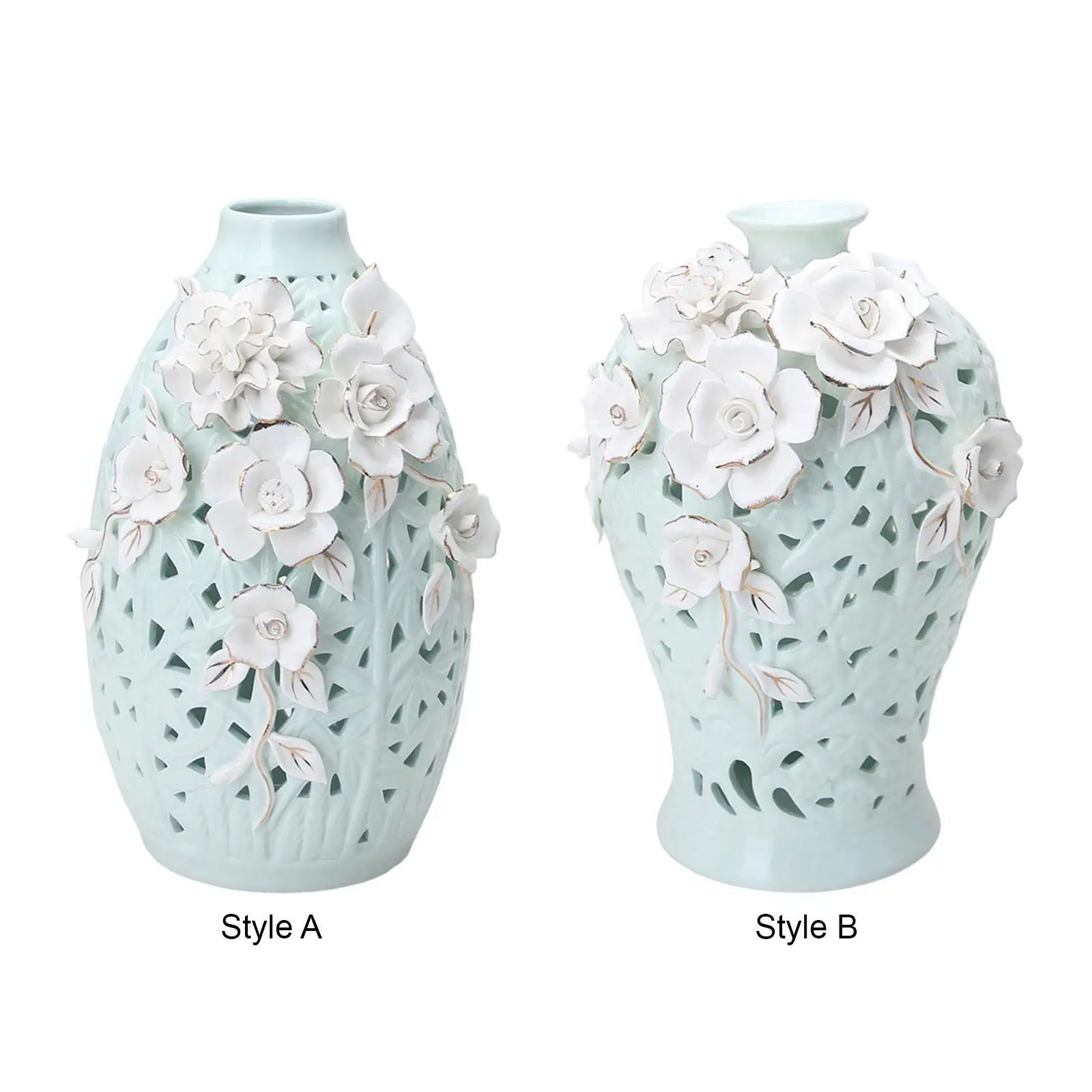 

Ceramic Vase Ceramic Ginger Jar Handicraft Plants Holder Ornament Temple Jar for Office Table Centerpiece Party Home Decoration