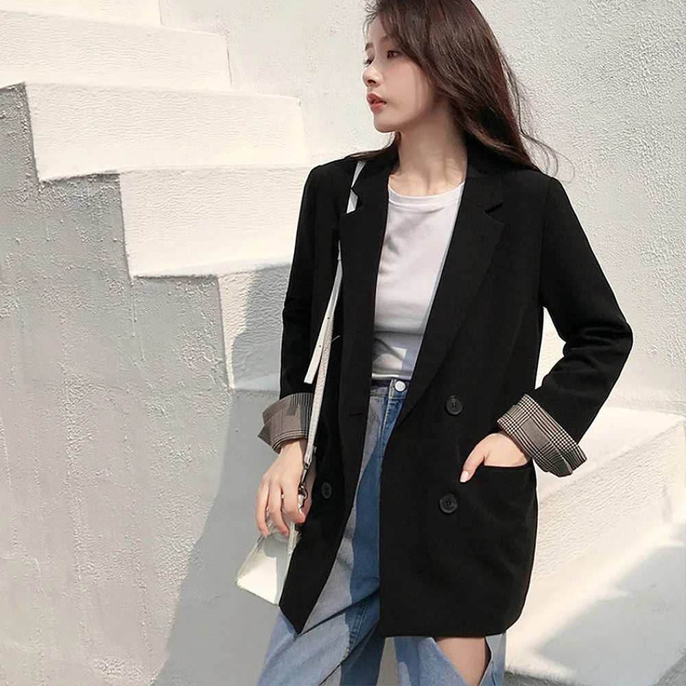 

Черная Женская куртка, Новинка весна-осень 2022, модная уличная одежда в Корейском стиле высокого качества, Женская куртка