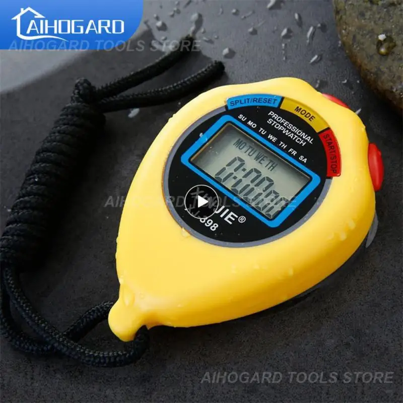 

Sports Stopwatch Timer Waterproof Digital Professional Handheld LCD Handheld Stop Watch For Sports Counter With String Measure