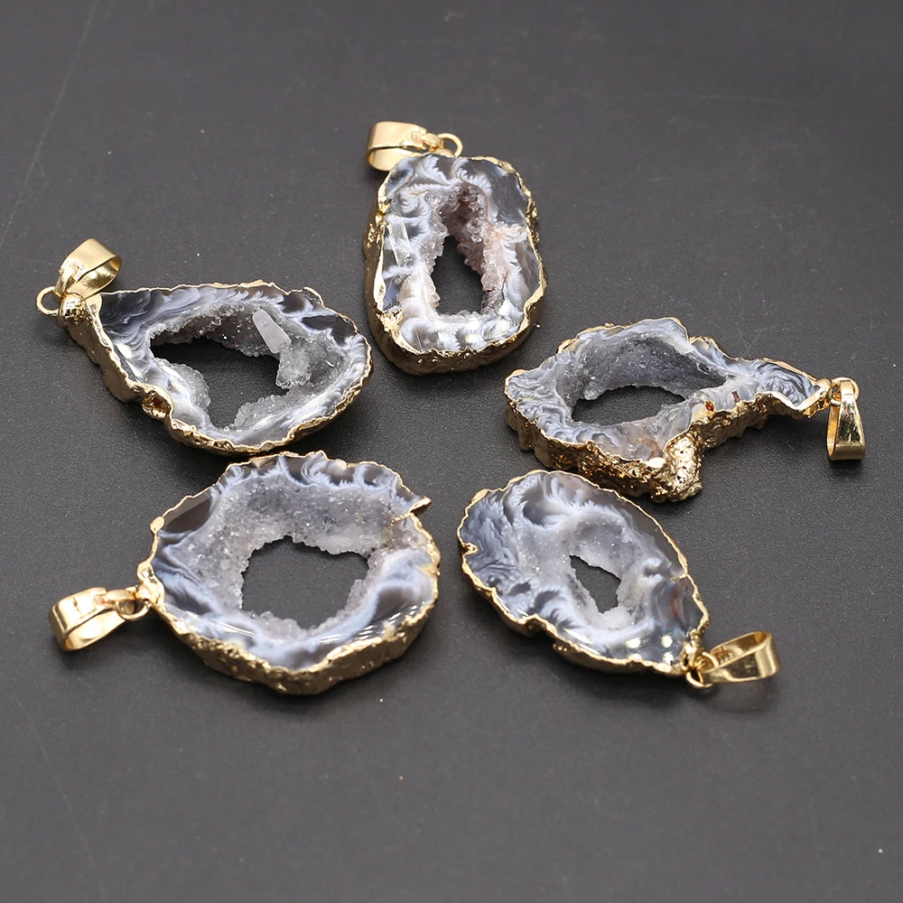 

Natural Stone Pendant Irregular Ocean Agates Slice Exquisite Charms For Jewelry DIY Necklace Bracelet Earring Accessories Making