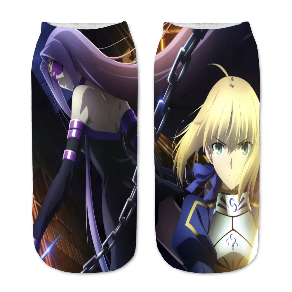Носки с рисунком аниме fate stay night прямые носки 3D принтом из мультфильмов для мужчин