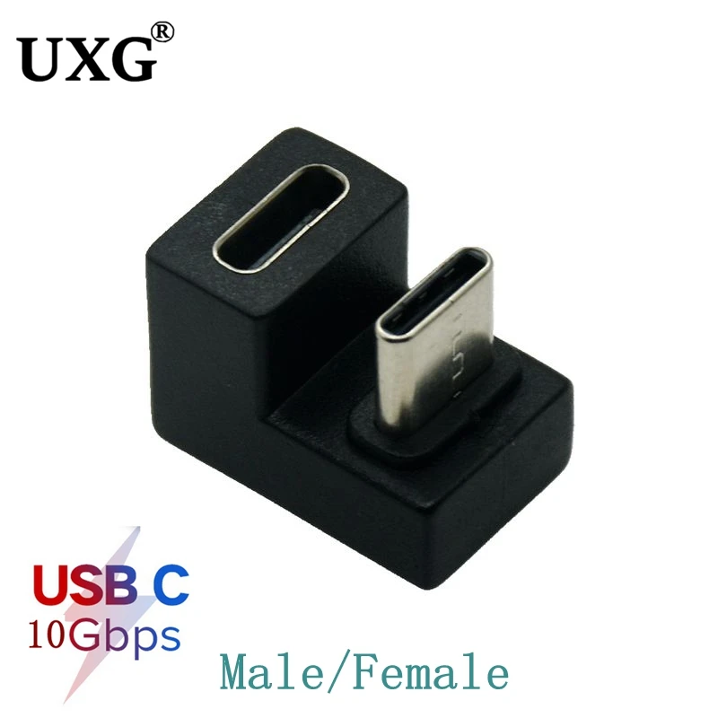 1pcs U-shape 5Gbps Up Down 180 Degree Angled USB 3.0 USB2.0 TYPE-C Usb-c 10Gbps M/F Adapter A Male To Female Extension Connector - купить по