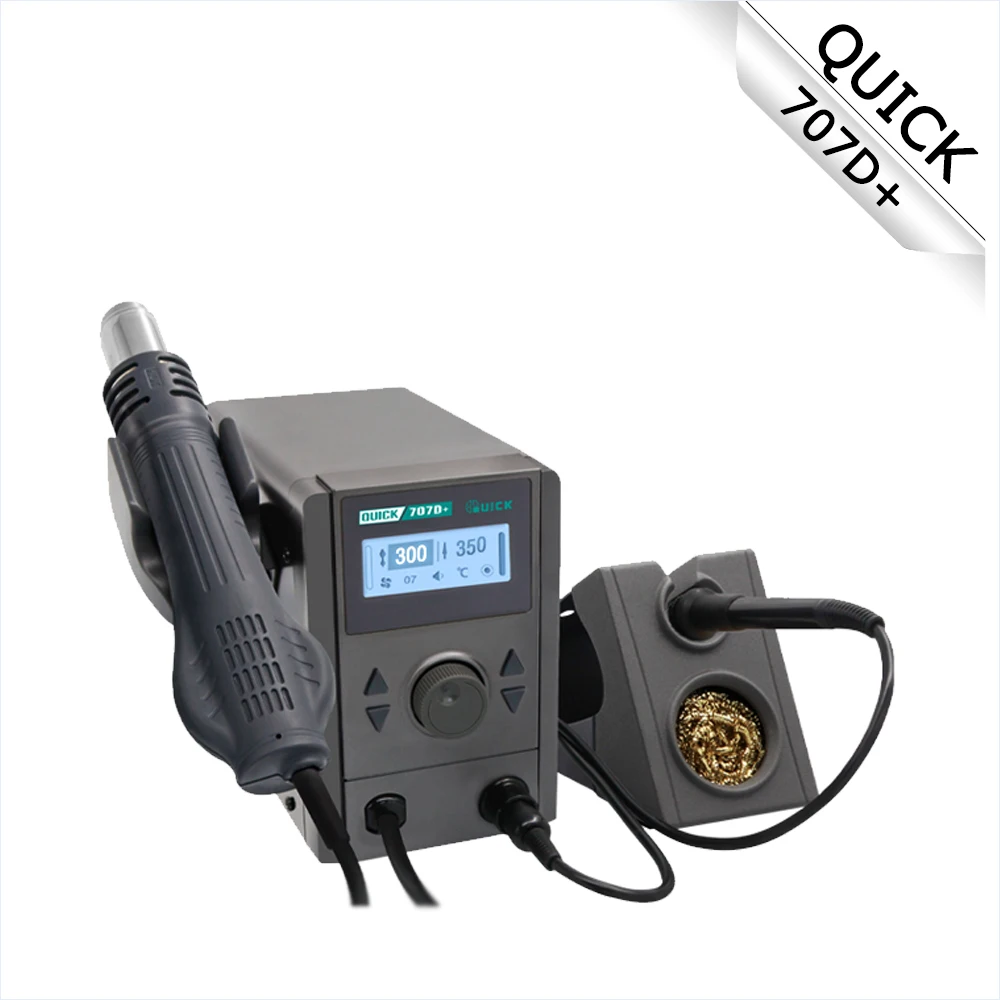 

Паяльная станция QUICK 707D +, 2 в 1, 800 Вт, пистолет горячего воздуха, Электрический паяльник для телефона, многофункциональная ремонтная система для распайки