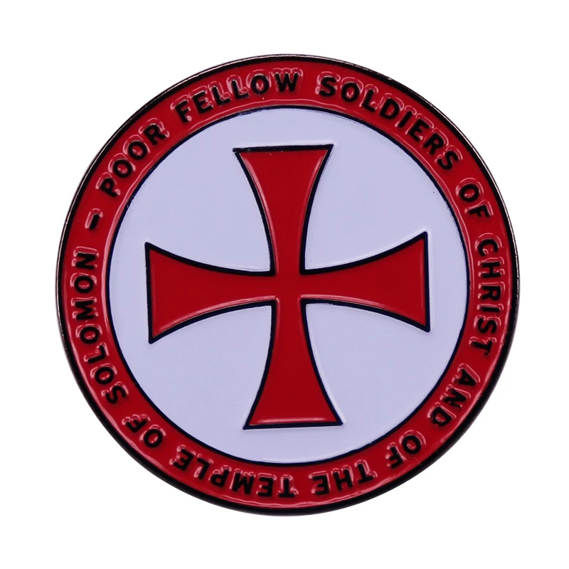 

Knights Templar Logo Soldiers of Christ Enamel Brooch Pin Jacket Lapel Metal Pins Brooches Badges Exquisite Jewelry Accessories