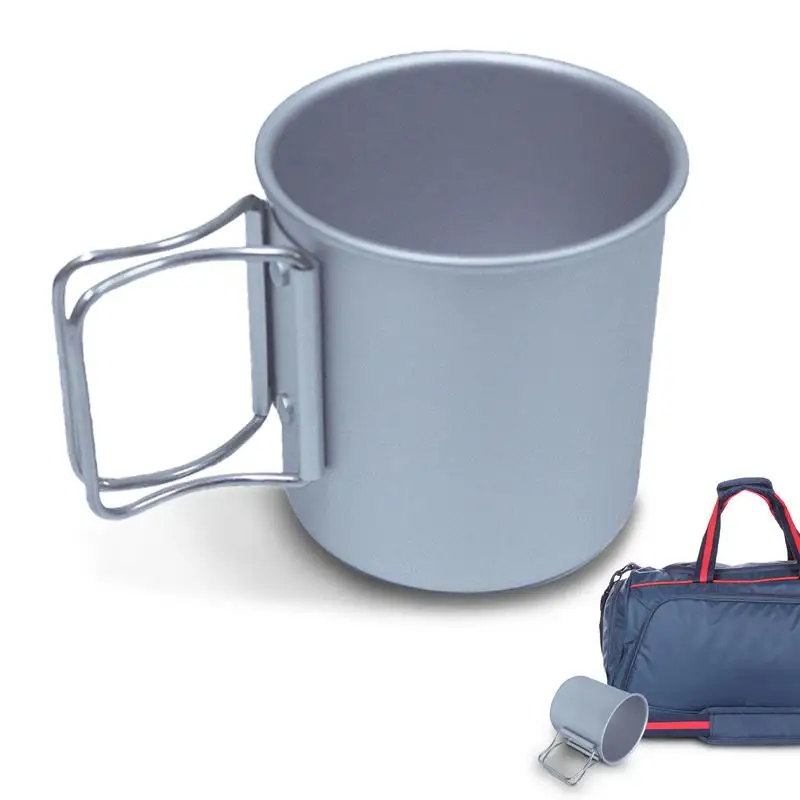 

Outdoor Aluminum Alloy Water Mugs With Folding Handles Drinkware Camping Cups Ultralight Portable Cup Picnic Utensils