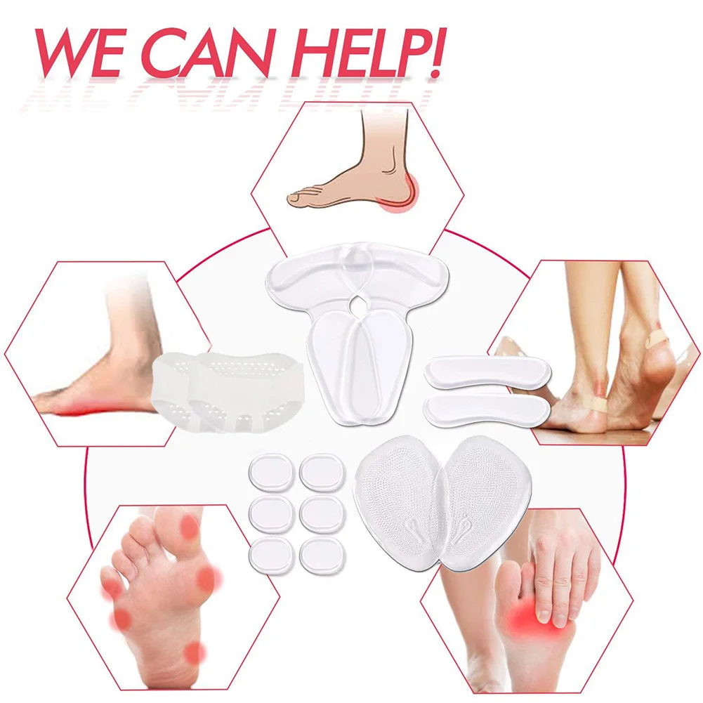 

Anti-slip Silicone Gel Inserts For Plantar Fascitis Gel Half Insoles For Shoes Women Forefoot Anti-Pain Insert Foot High Heels