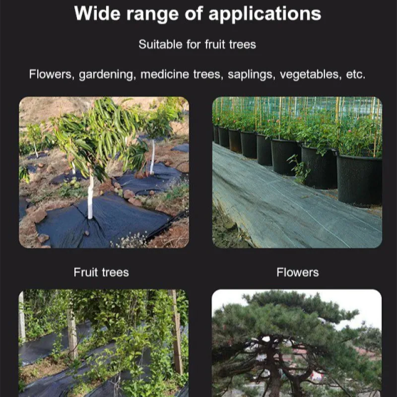 Черная Плетеная садовая дышащая анти-травяная ткань для теплиц