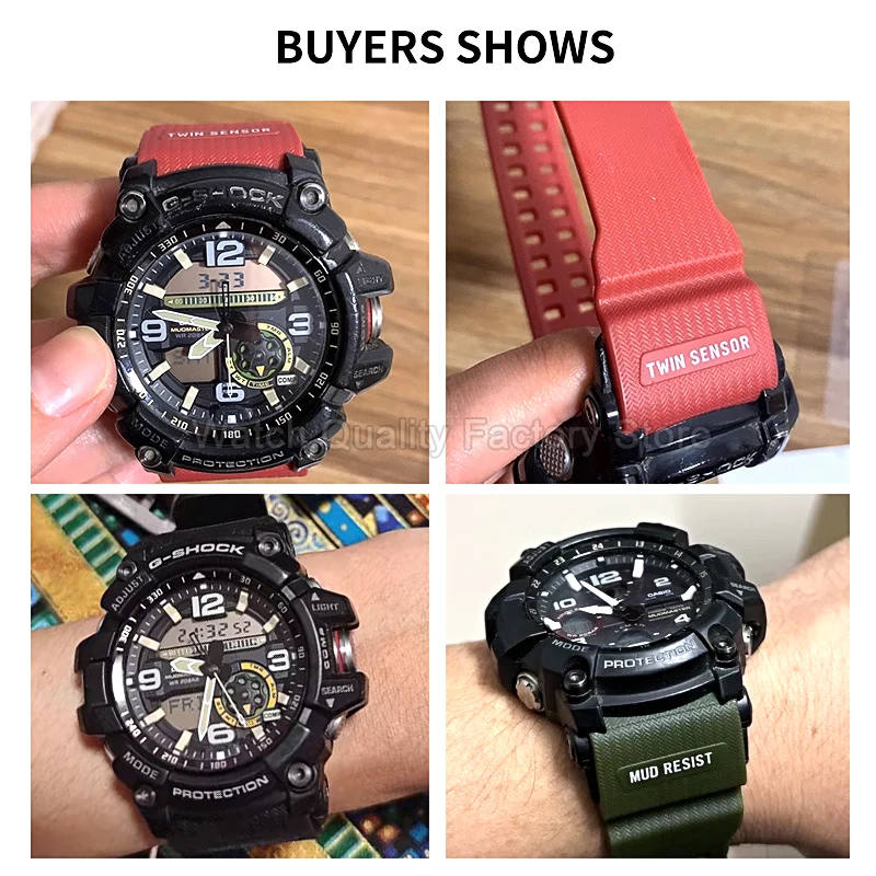 Фото Для Casio Mudmaster GG-1000/GWG-100 полимерный ремешок для часов черный небесно-голубой армейский зеленый водостойкий специальный интерфейс специального размера №3