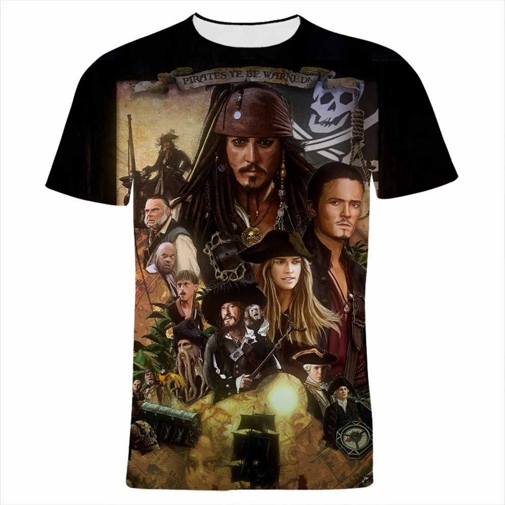 

Disney T-Shirts Pirates Of The Caribbean Movie 3D Print Streetwear Men Women Casual Fashion Oversized T Shirt Kids Boy Tees Tops