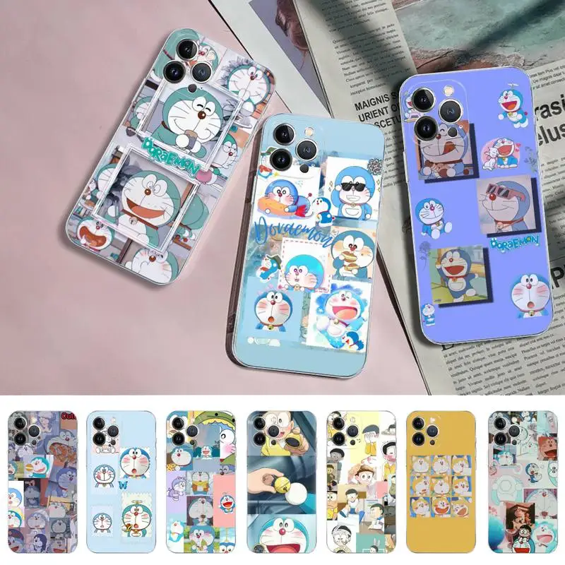 

BANDAI Doraemon Phone Case for iPhone 11 12 13 mini pro XS MAX 8 7 6 6S Plus X 5S SE 2020 XR cover