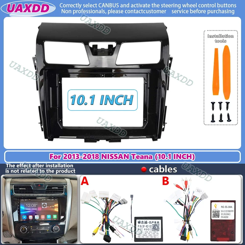 10-дюймовый автомобильный рамочный адаптер для фасции Canbus Box декодер Nissan Teana 2013-2018