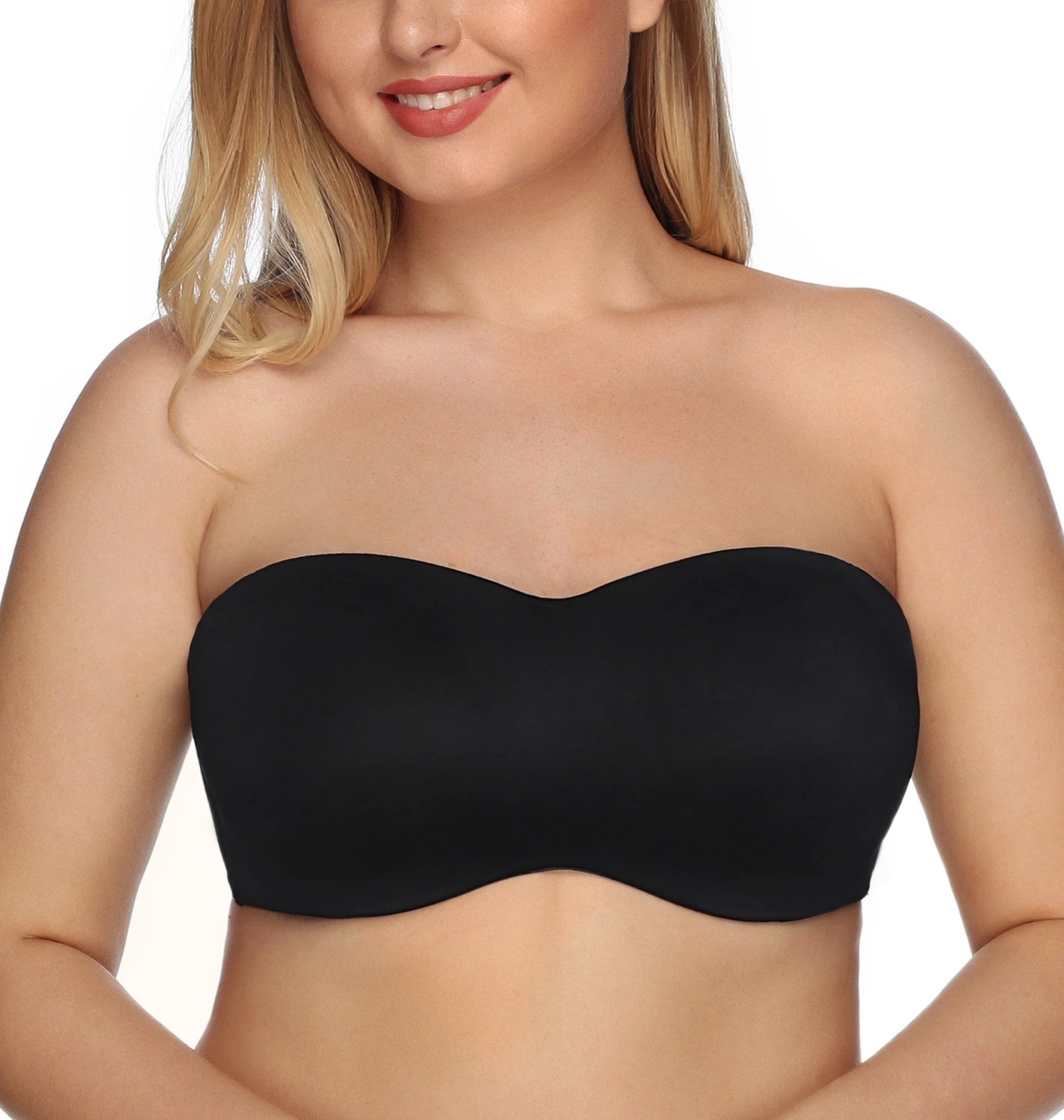 Strapless Bra Women Minimizer Push Up Tube Top Support Anti-slip Seamless Brassiere Plus Size Bralette Underwire Underwear Femme