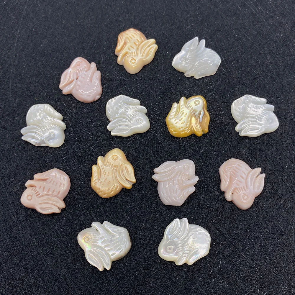 

Модная подвеска из натуральной ракушки кролика с бусинами, подарок для женщин, бижутерия в виде животного, бисер, аксессуары для изготовления ювелирных изделий, браслет 16 х18 мм