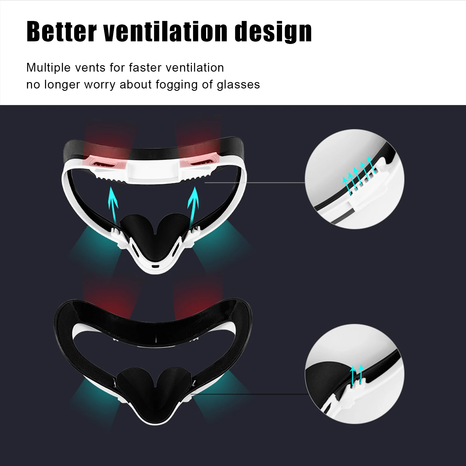 Upgrade Head Strap ForOculus 2 Head Strap Active Air No Fog Facial Interface Carrying Case VR Air Circulation Accessories