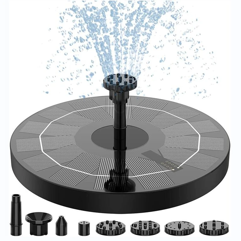 

Солнечный фонтанный насос для птиц, 6 насадок, 1,5 Вт, 6,3 дюйма