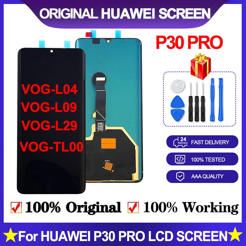 

Original 6.47" For Huawei P30 Pro LCD VOG-L04 VOG-L09 VOG-L29 VOG-TL00 LCD Touch Screen Digitizer Replace P30 Pro Display