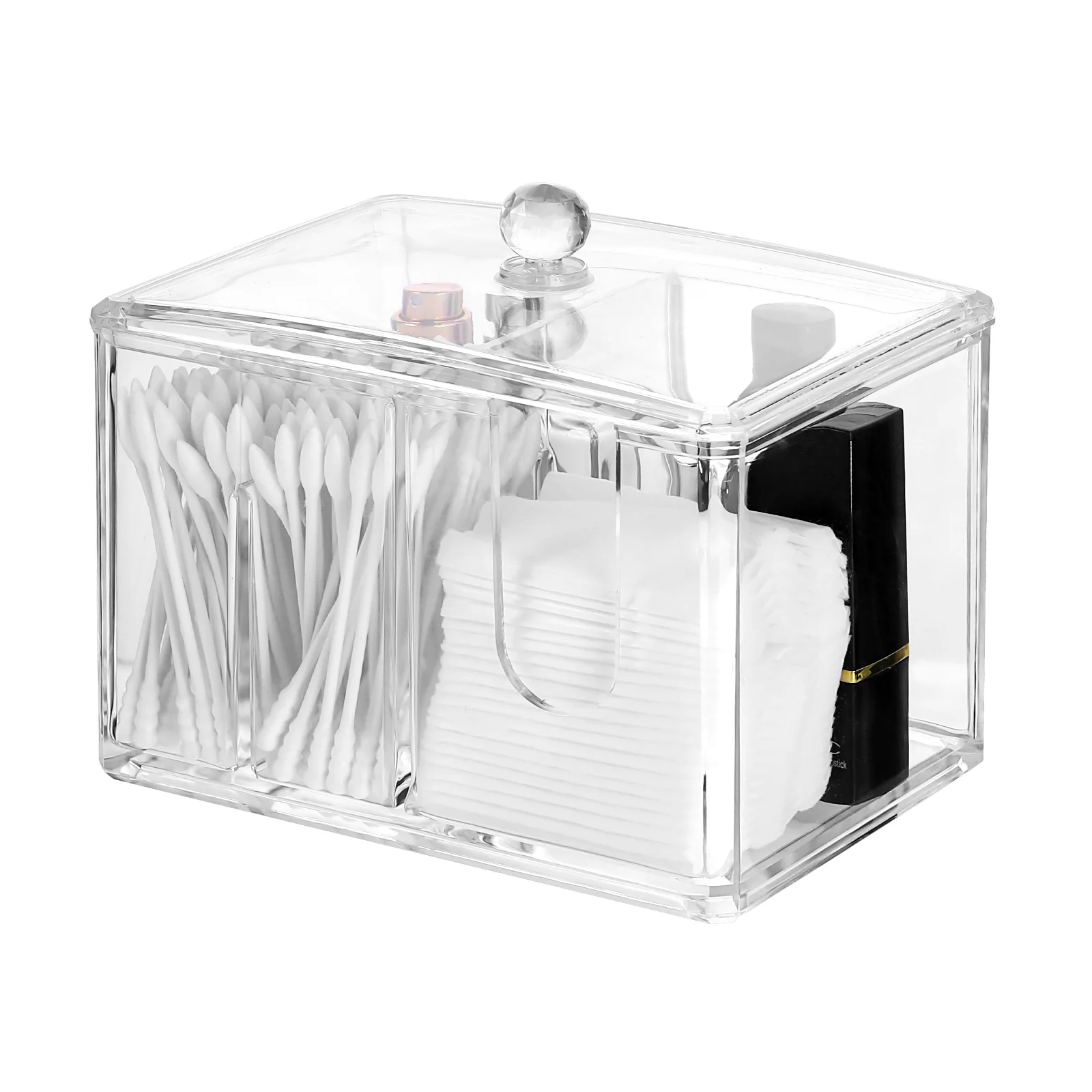 

Frcolor Cotton Pads Holder Dispenser Clear Cotton Swab Organizer Supply