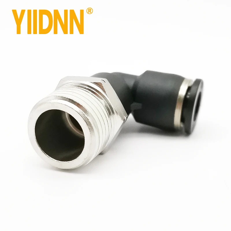 

Pneumatic Fitting PL Type NPT Male Thread Elbow 5/32, 3/16, 1/4, 5/16, 3/8, 1/2 Inch OD Tube Plastic Connector