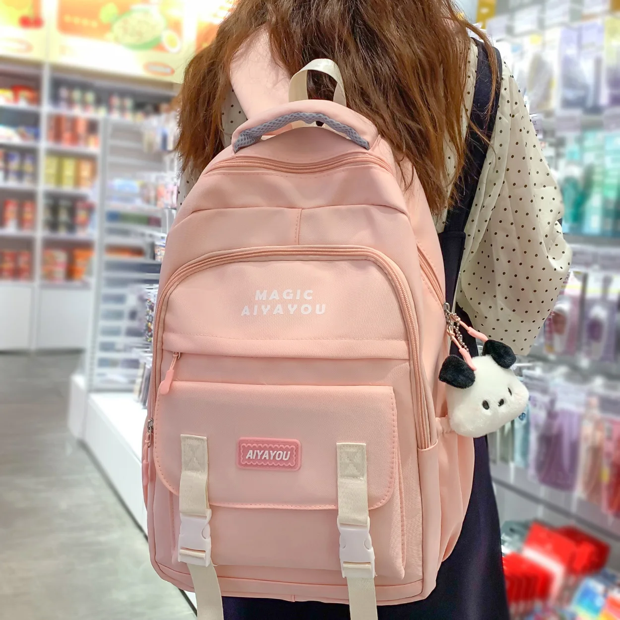 

Trendy Girl Kawaii Nylon School Bag New Waterproof Women College Backpack Cool Fashion Female Travel Cute Book Bag Ladies Laptop