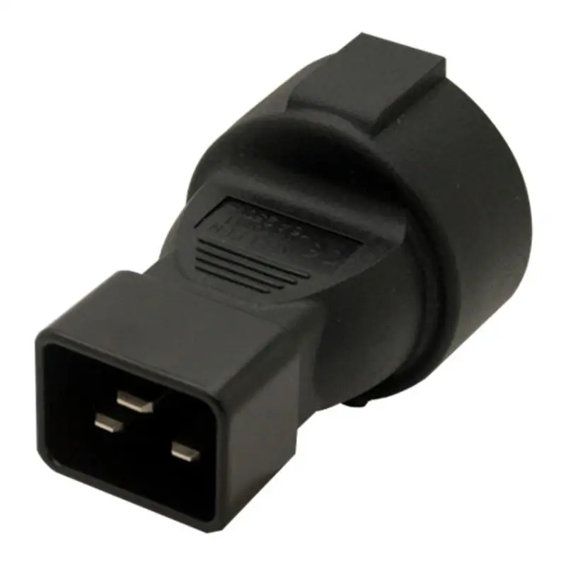 Фото Переходник IEC320 C20 на EU, для ИБП и PDU, немецкий разъем IEC320 (гнездо) для C20, IEC 320 C20 C20 на 3-контактный европейский (ЕС) разъем №2