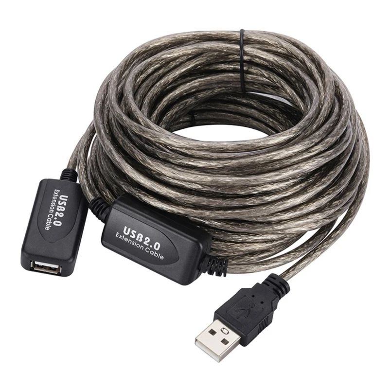 Фото Удлинительный кабель USB 2.0 30 м/20 м/15 м/5 м/10 м USB 2.0 удлинитель USB повторитель удлинитель с усилителем USB-кабель «папа-мама» №1