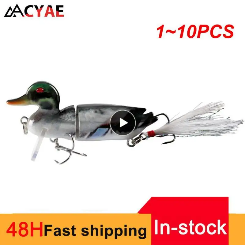 

1~10PCS Artificial Duck Topwater Fishing Lures For Bass Floating Multi Jointed Swimbait Lifelike Sunfish Swimmer Fishing Tackle