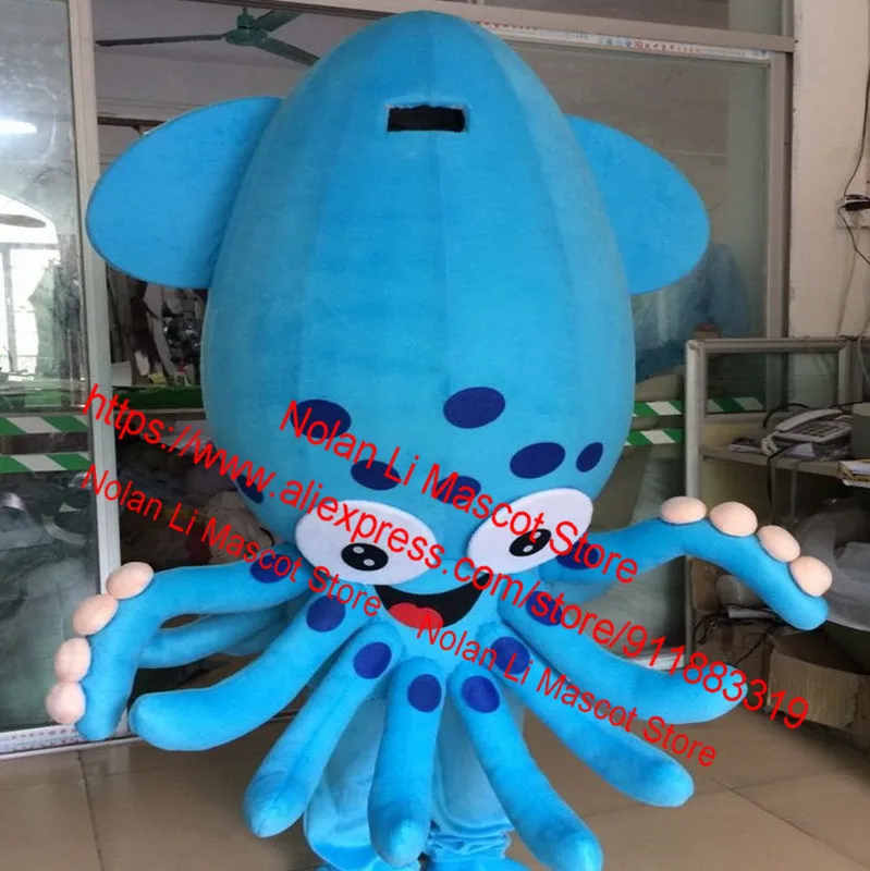 EVA материал синий осьминог костюм талисмана мультфильм день рождения косплей