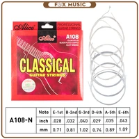 6 strings alice a108 n original classical guitar strings set clear nylon silver plated copper alloy wound normal tension new