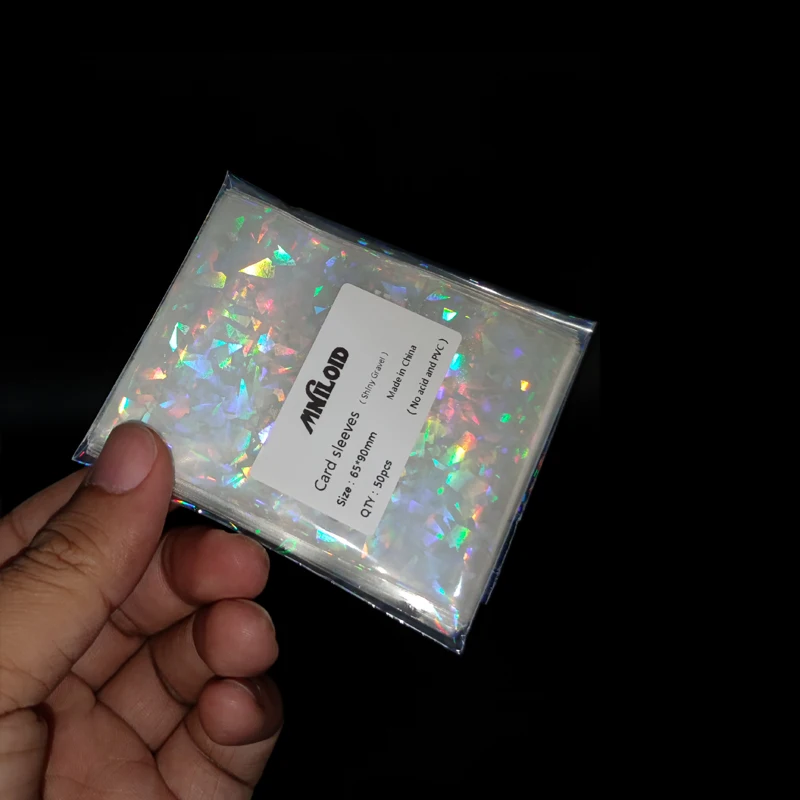 50pcs 65*90mm Broken Diamond Double-sided Laser Flashing Card Sleeves Protector For YGO Board Game Protective Film - купить по