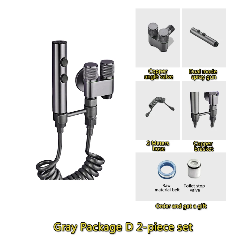 

Набор пистолетов-распылителей для унитаза, два режима для чистки ванной комнаты, женские очищающие биде, аксессуары для ручного пистолета-распылителя из нержавеющей стали