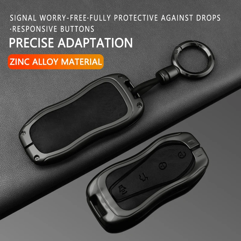 Фото Для Geely Tugella 2020 Boyue Atlas Pro Gili Tugella: металлический кожаный чехол для ключей, чехол для пульта ДУ, автомобильные гаджеты для ключей, брелок. №1