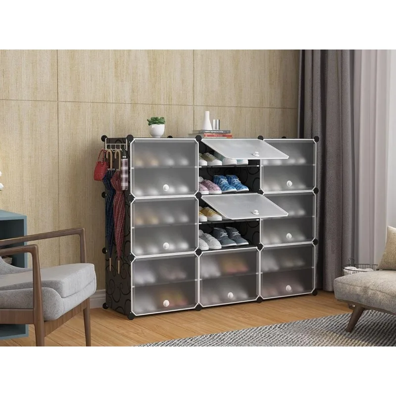 

Шкаф для хранения обуви, стойка для обуви для прихожей, прихожей и шкафа для обуви, тапочек, черного цвета