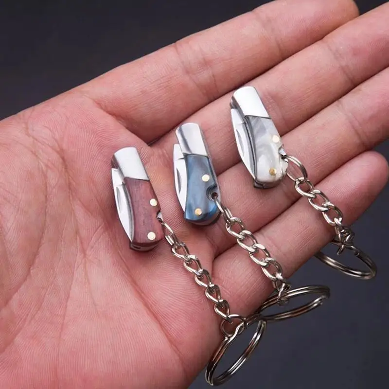 Фото Миниатюрный складной нож-брелок для ключей, портативный карманный нож для активного отдыха, инструмент для чистки фруктов, сувенир для вечеринки, подарок в пакетике, наполнитель для подарочной коробки №3