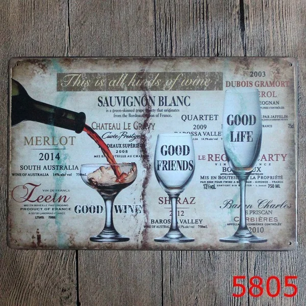 

Metal Tin Sign this is all kinds of wine Bar Pub Vintage Retro Poster Cafe ART
