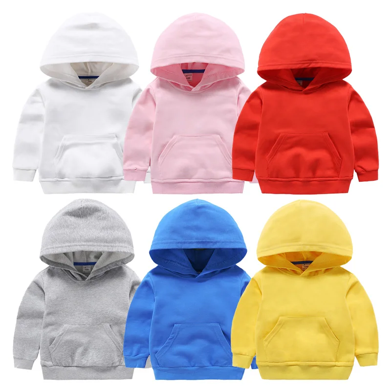 

Solid Color Hoodies Boys & Girls 2023 New Autumn School Clothes Long Sleeve Hooded Jumper Top Children's Sweatshirt Kids Outfit