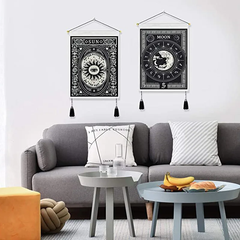 

Bohemian Tapestry Sun and Moon Tapestry Bedroom Guest Dining Room Tapestry Room Decoration Landscape Hanging Painting